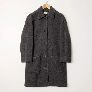 J Crew Vintage 90s Boiled Wool Jacket / Dark Gray Driving Jacket / Size PL